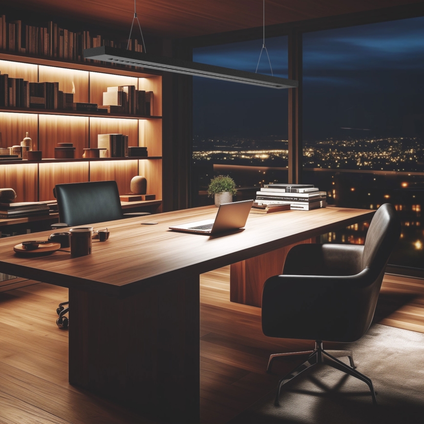 LED Tak- och pendellampa PLANK LED/20/30/40W/230V 2700/4000/6000K CRI 90 svart