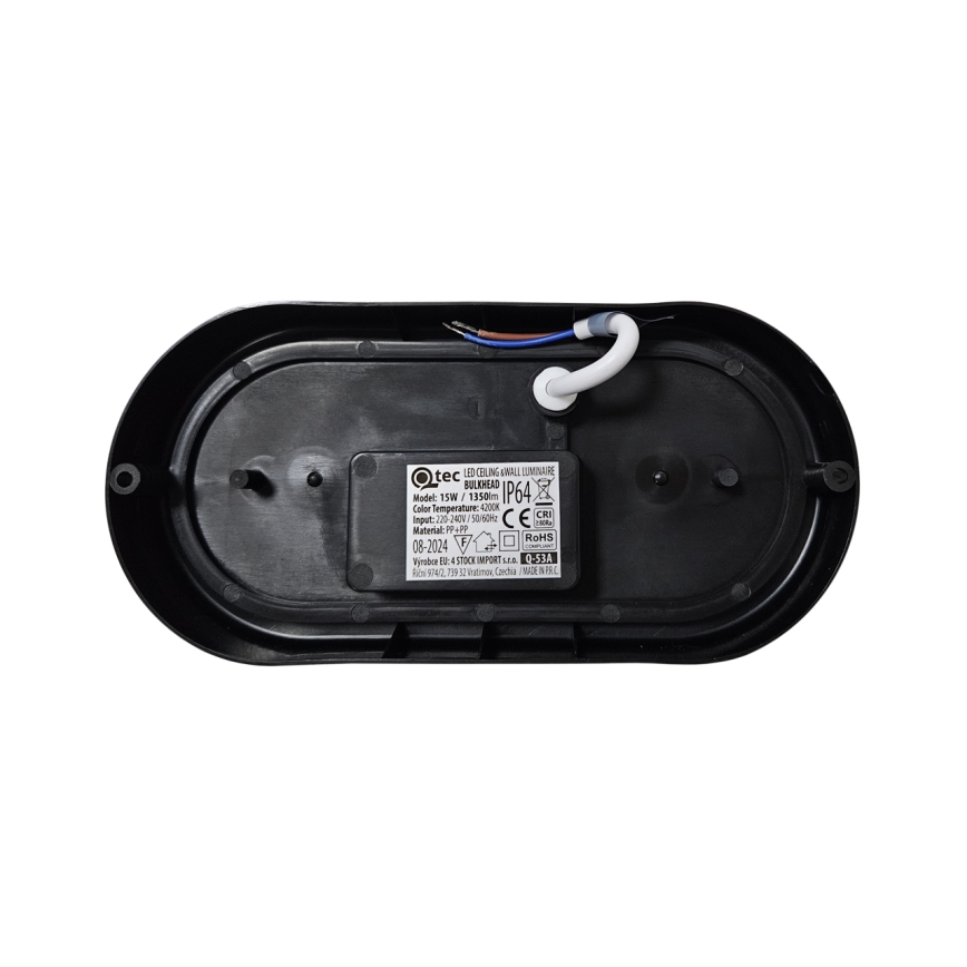 LED takarmatur för utomhusbruk LED/8W/230V 4200K IP64 svart