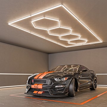 LED-takarmatur HEXAGON LED/384W/85-265V 4000K 484x243 cm CRI 90 IP54 vit