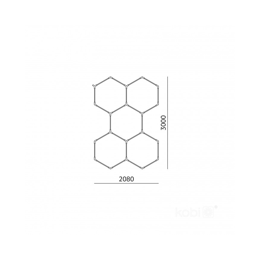 LED takarmatur HEXLINE LED/216W/230V 6500K 208x300 cm vit
