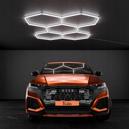 LED taklampa HEXAGON LED/240W/85-265V 6500K 298x209 cm CRI 90 IP44 vit