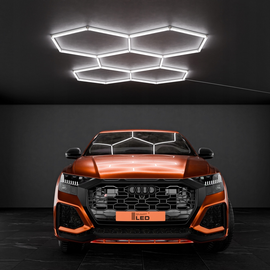 LED taklampa HEXAGON LED/240W/85-265V 6500K 298x209 cm CRI 90 IP44 vit