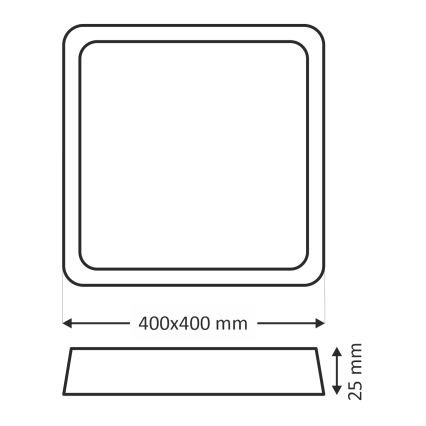 LED takarmatur LED/32W/230V 3000/4000/6500K 40x40 cm vit