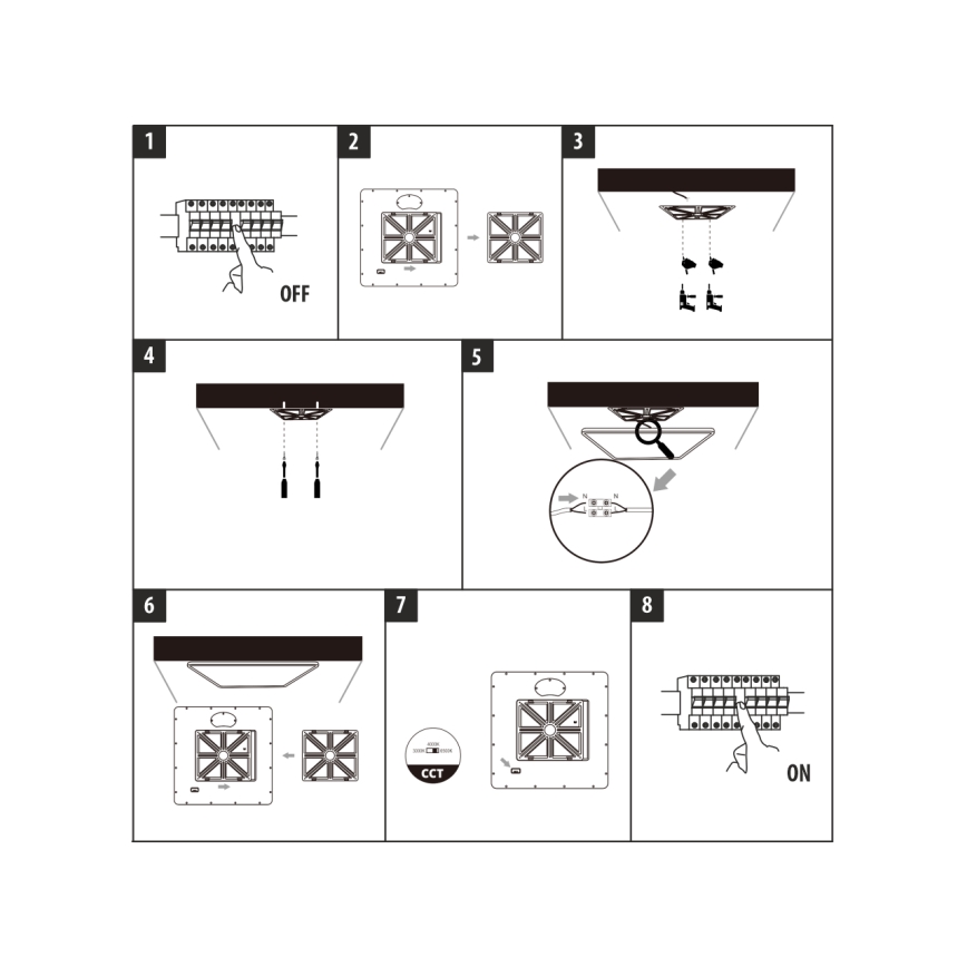 LED takarmatur LED/32W/230V 3000/4000/6500K 40x40 cm vit