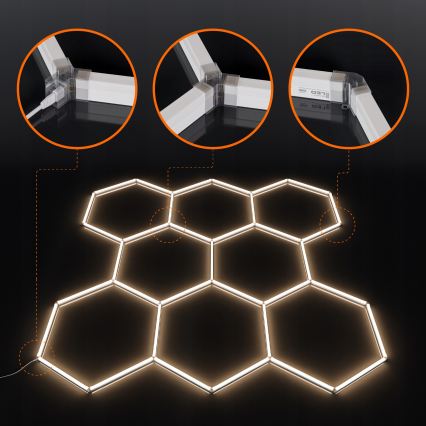 LED taklampa HEXAGON LED/350W/85-265V 4000K 313x298 cm CRI 90 IP44 vit