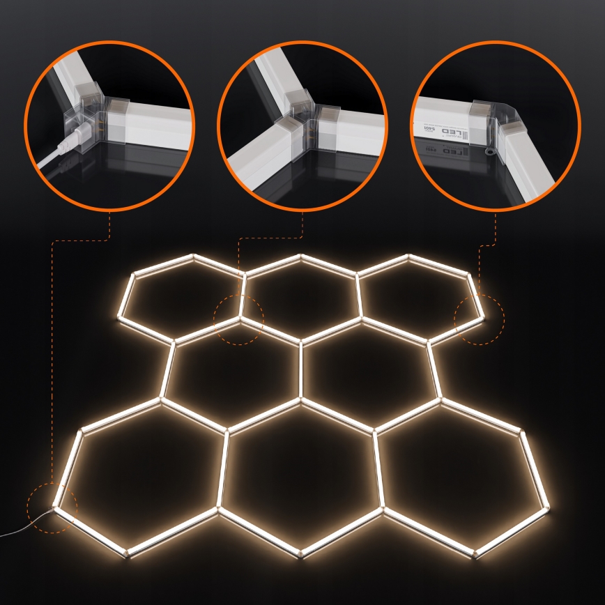 LED taklampa HEXAGON LED/350W/85-265V 4000K 313x298 cm CRI 90 IP44 vit