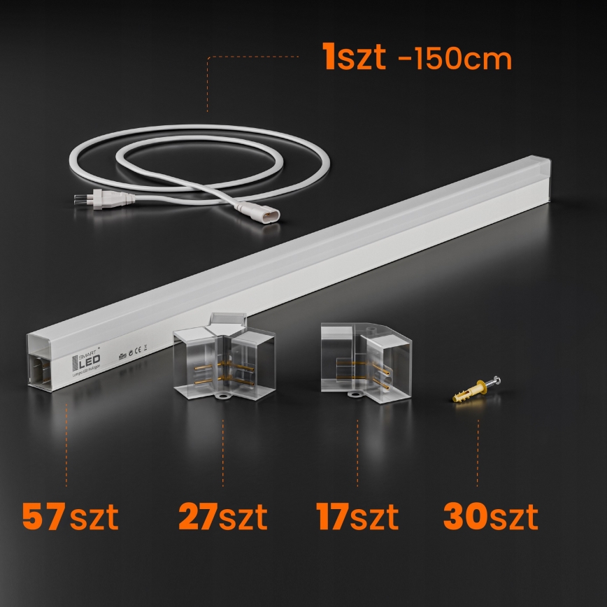 LED-taklampa HEXAGON LED/570W/85-265V 4000K 522x298 cm CRI 90 IP44 vit