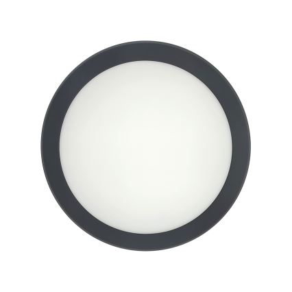 LED badrumstaklampa med rörelsesensor LED/20W/230V 3000/4000/6500K Ø 23 cm IP54 antracit