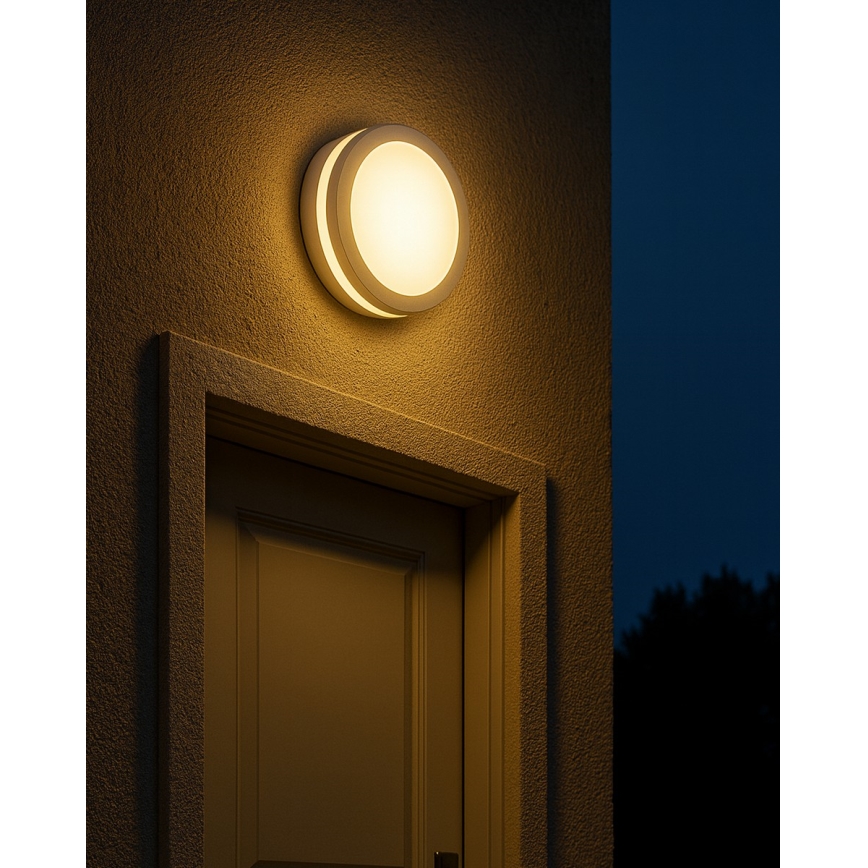 LED taklampa för badrum med rörelsesensor LED/20W/230V 3000/4000/6500K Ø 23 cm IP54 vit