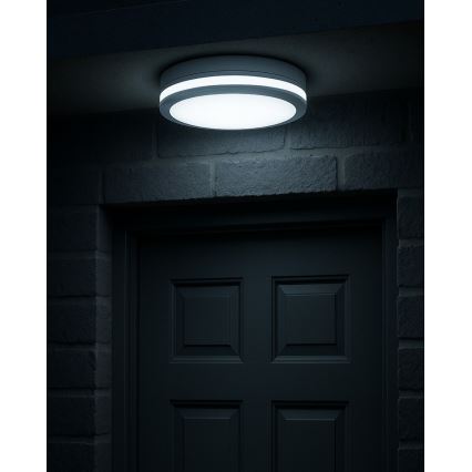 LED taklampa för badrum med rörelsesensor LED/20W/230V 3000/4000/6500K Ø 23 cm IP54 vit