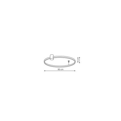 LED takarmatur RING S LED/50W/230V 3000/4000/6000K Ø 90 cm svart