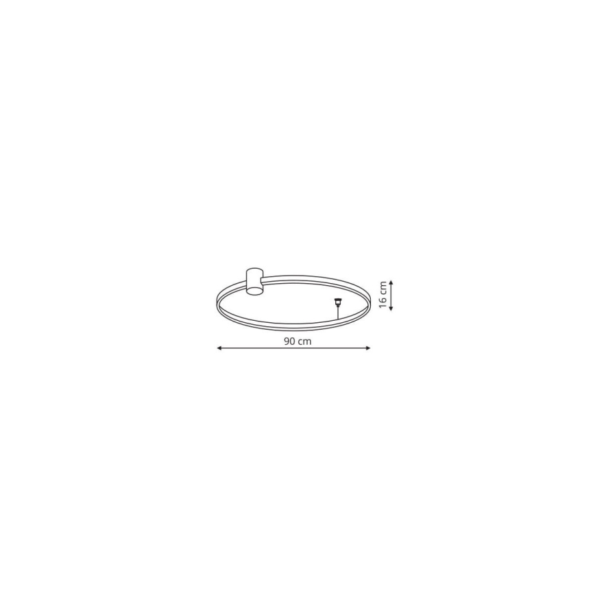 LED takarmatur RING S LED/50W/230V 3000/4000/6000K Ø 90 cm svart