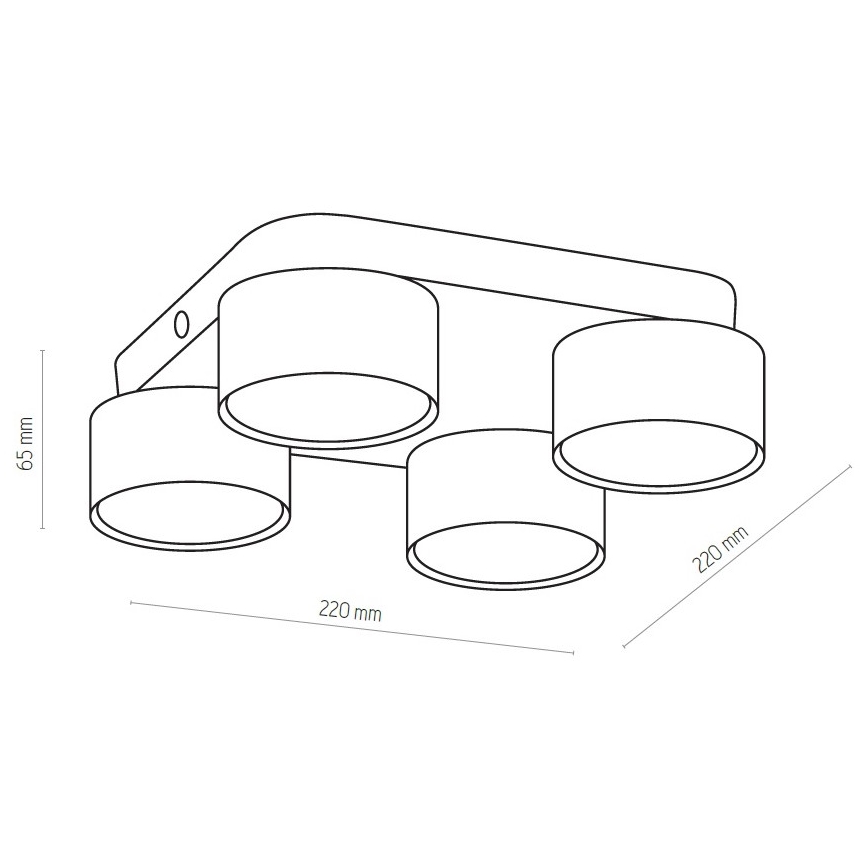 LED takarmatur SPACE 4xGX53/15W/230V vit