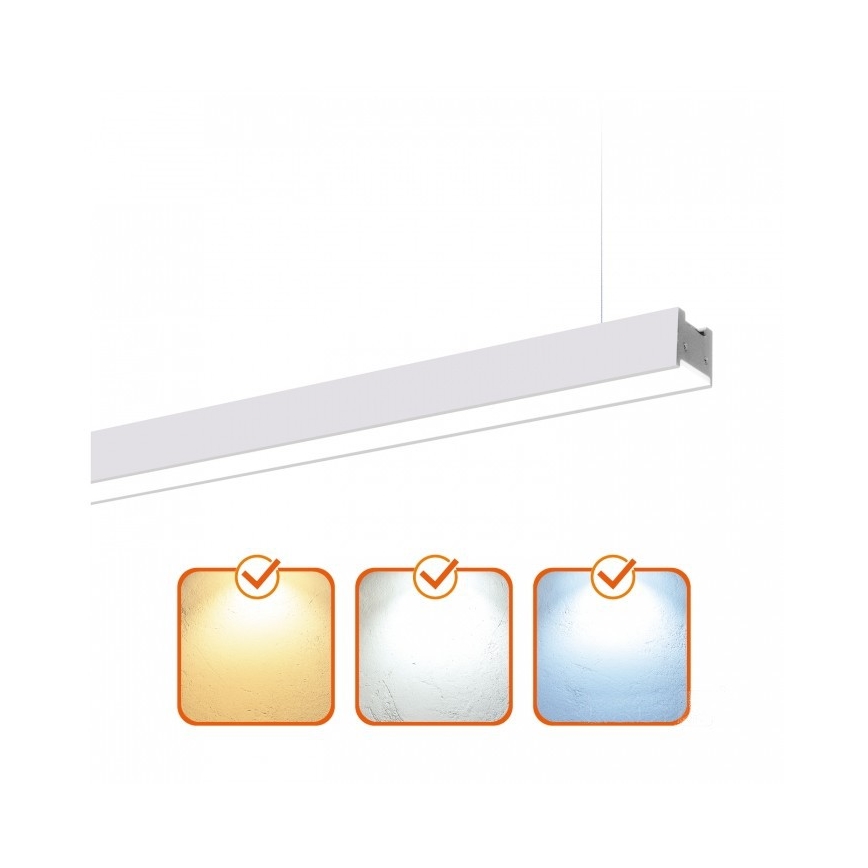 LED takarmatur, ytmonterad/hängande, KOLINE LED/40W/230V 3000/4000/6500K 120 cm vit