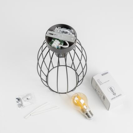 LED-taklampa 1xE27/6,5W/230V svart