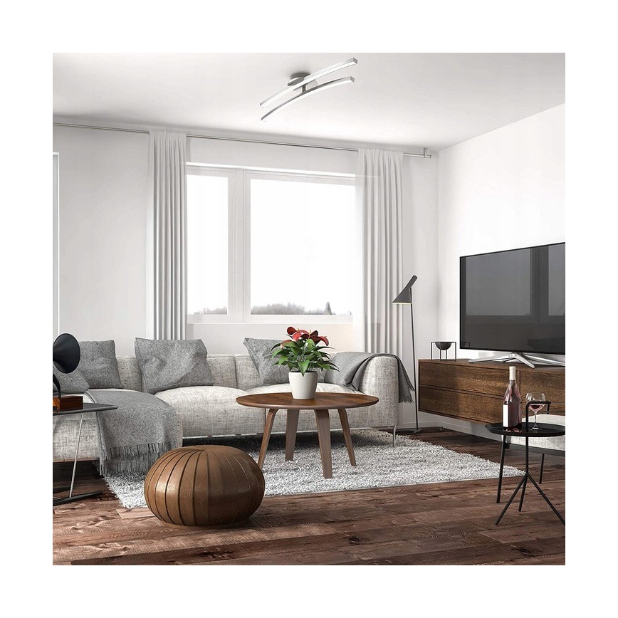 LED-taklampa 2 x 6 W, 230 V, blank krom