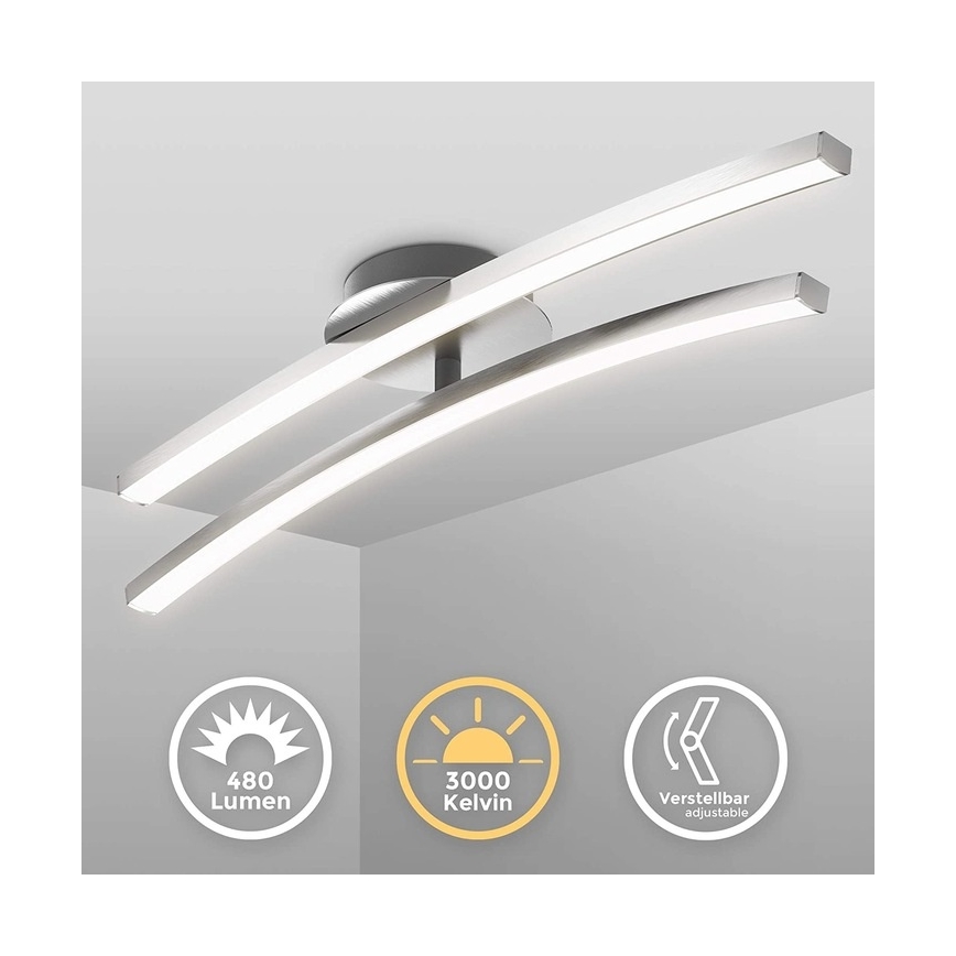 LED-taklampa 2 x 6 W, 230 V, blank krom