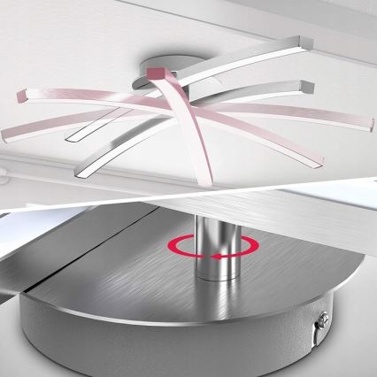 LED-taklampa 2 x 6 W, 230 V, blank krom