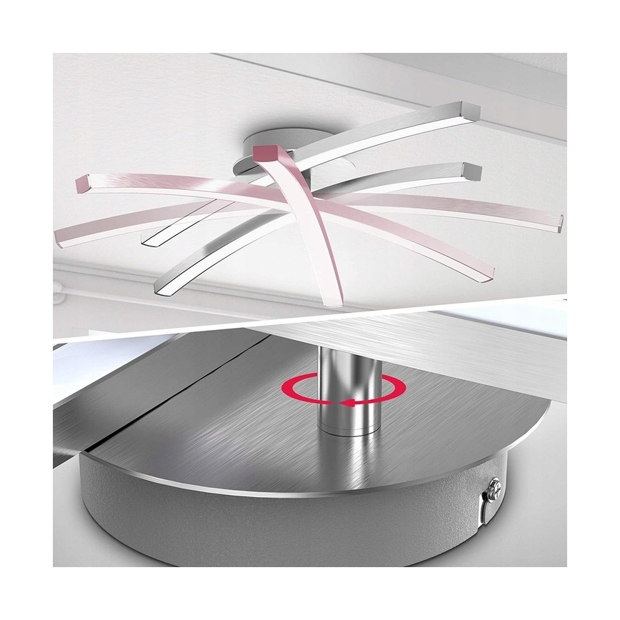 LED-taklampa 2 x 6 W, 230 V, blank krom