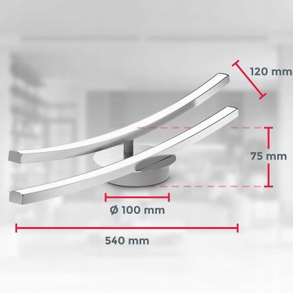 LED-taklampa 2 x 6 W, 230 V, blank krom