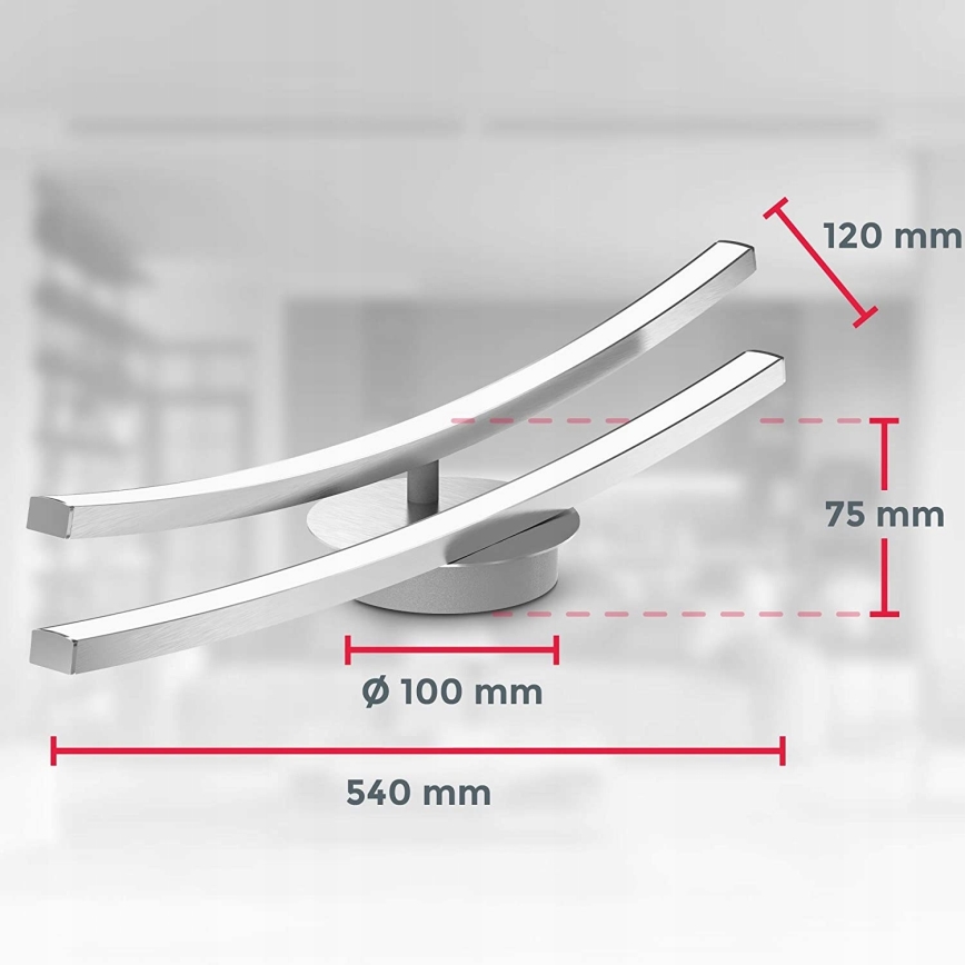 LED-taklampa 2 x 6 W, 230 V, blank krom