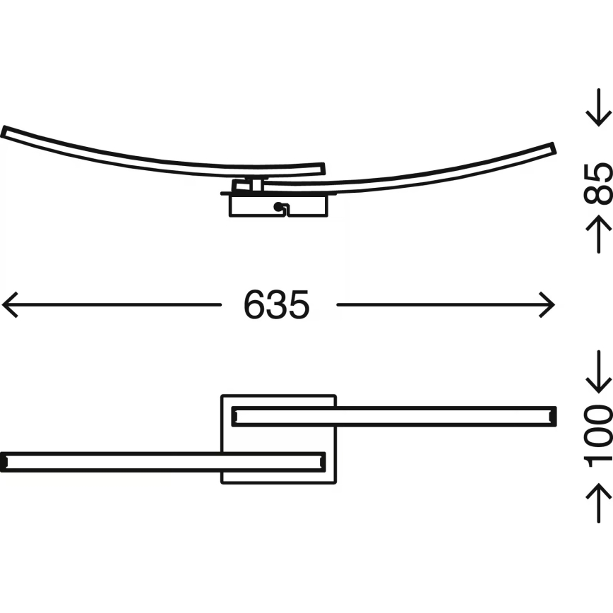 LED taklampa 2x LED/6W/230V 3000K matt krom