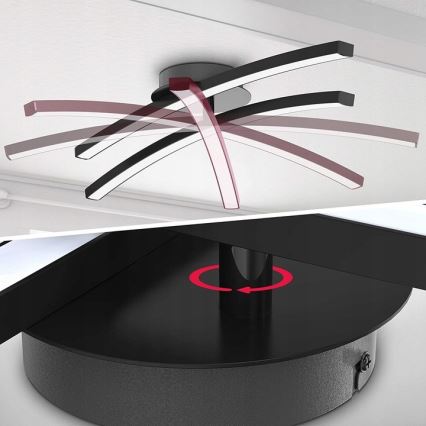 LED taklampa 2xLED/6W/230V 3000K svart