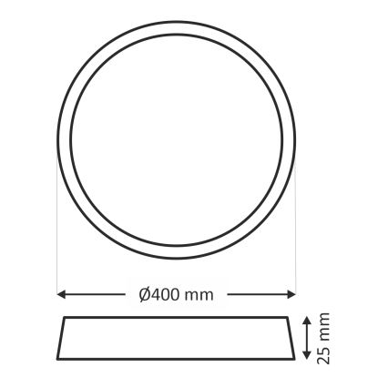 LED-taklampa, 32 W, 230 V, 3000/4000/6500 K, Ø 40 cm, beige