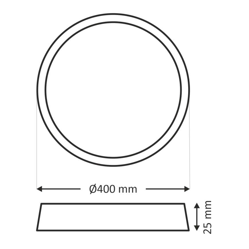 LED-taklampa, 32 W, 230 V, 3000/4000/6500 K, Ø 40 cm, beige