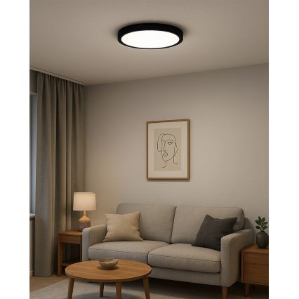 LED-taklampa 32 W/230 V 3000/4000/6500 K Ø 40 cm svart
