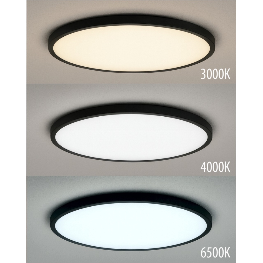 LED-taklampa 32 W/230 V 3000/4000/6500 K Ø 40 cm svart