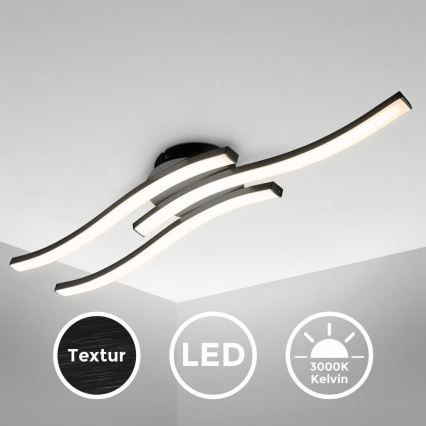 LED taklampa 3xLED/6W/230V 2700K svart