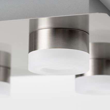 LED-taklampa, 4 x 4W, 230V, matt krom