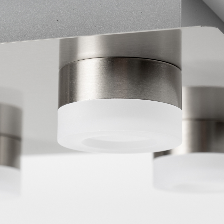 LED-taklampa, 4 x 4W, 230V, matt krom