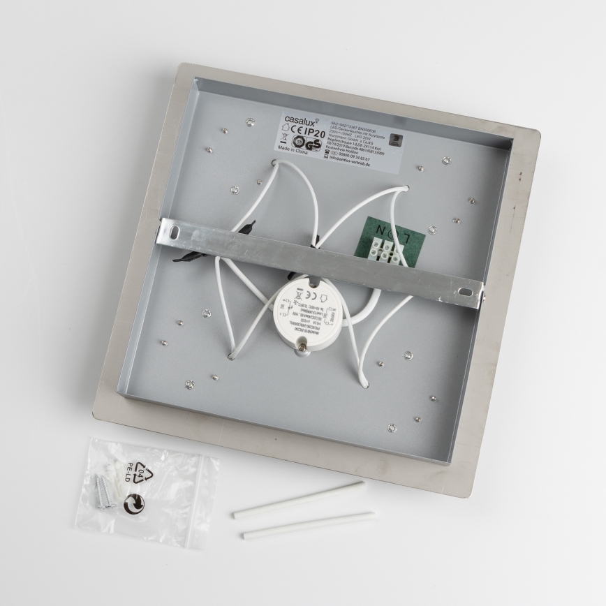 LED-taklampa, 4 x 4W, 230V, matt krom