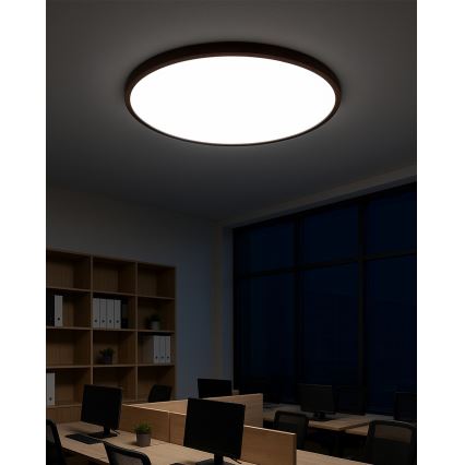 LED-taklampa, 40 W, 230 V — växbar färgtemperatur 3000/4000/6500 K, Ø 50 cm, brun