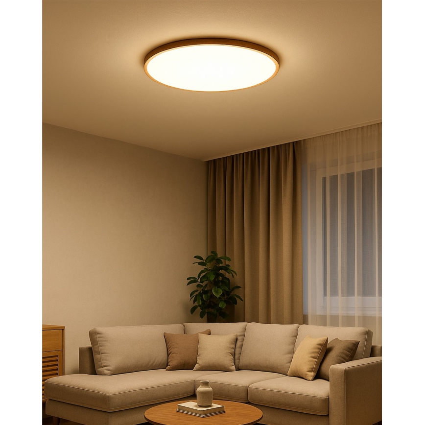 LED-taklampa 40W/230V 3000/4000/6500K Ø 50 cm beige
