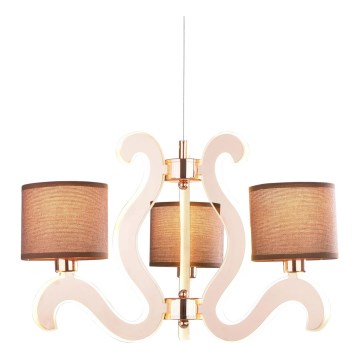 LED Taklampa AMBROSIA 3xE14/40W/230V + LED/18,4W koppar