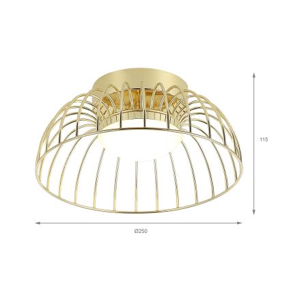 LED-taklampa BETSY LED/12W/230V Ø 25 cm guld