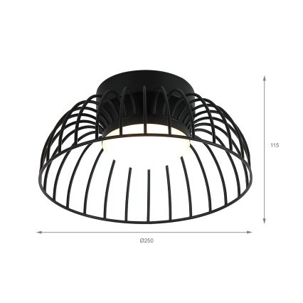 LED-taklampa BETSY LED/12W/230V Ø 25 cm svart