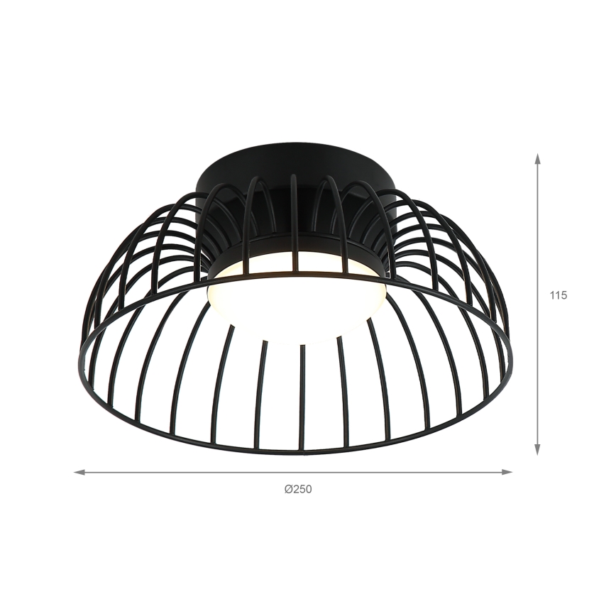 LED-taklampa BETSY LED/12W/230V Ø 25 cm svart