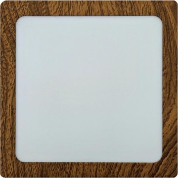 LED taklampa BLOCK LED/12W/230V 4200K 16,3x16,3 cm brun