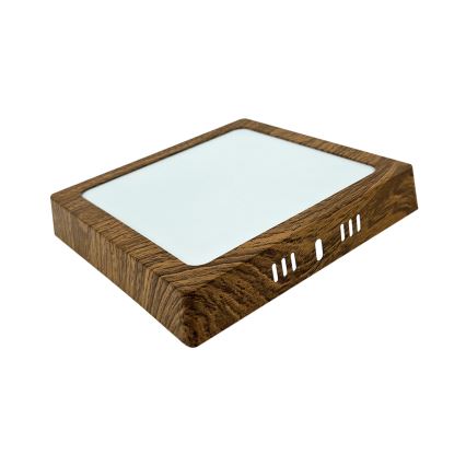 LED taklampa BLOCK LED/12W/230V 4200K 16,3x16,3 cm brun