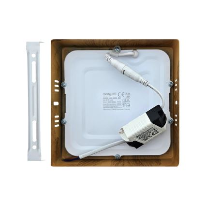 LED taklampa BLOCK LED/12W/230V 4200K 16,3x16,3 cm brun