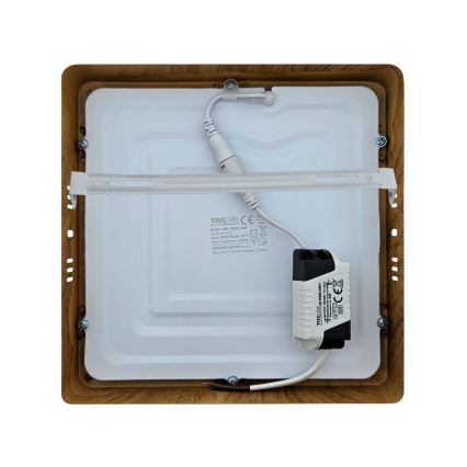 LED taklampa BLOCK LED/18W/230V 4200K 22x22 cm brun