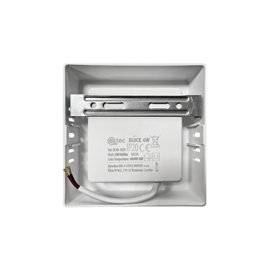 LED taklampa BLOCK LED/6W/230V 4000K 12x12 cm vit