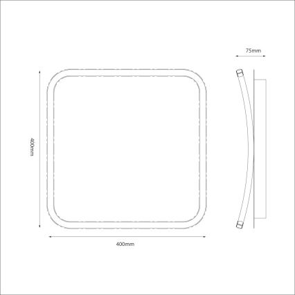 LED taklampa CALI LED/30W/230V 40x40 cm svart