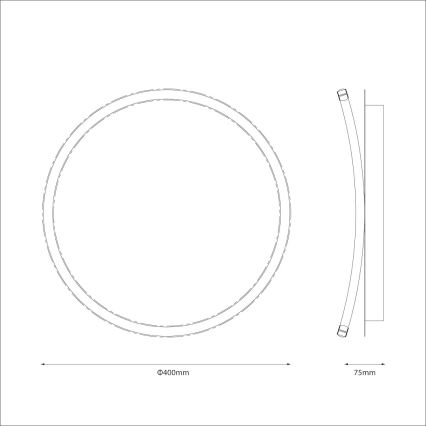 LED taklampa CALI LED/30W/230V Ø 40 cm svart