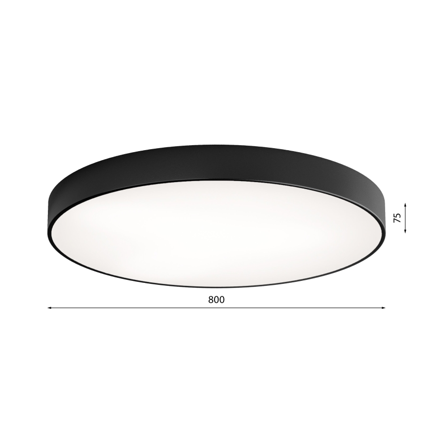 LED Taklampa CLEO LED/96W/230V 4000K Ø 80 cm svart