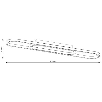 LED-taklampa CORDOBA LED/26W/230V svart